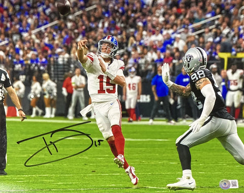 Tommy Devito Signed 11x14 New York Giants vs Raiders Photo BAS ITP