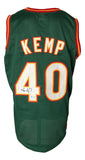 Shawn Kemp Seattle Signed Green Basketball Jersey BAS
