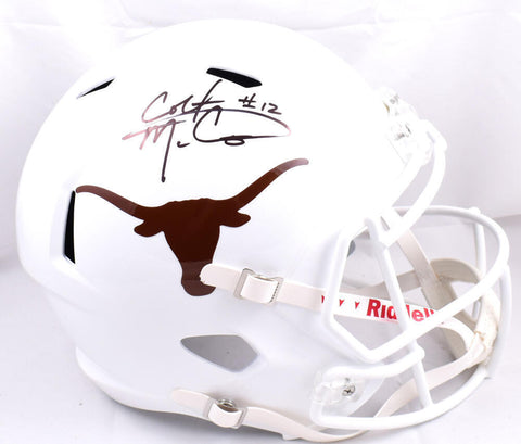 Colt McCoy Autographed Texas Longhorns F/S Riddell Speed Helmet - Beckett W Holo