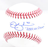 Nick Swisher Autographed Rawlings OML Baseball 2009 WS Champs - Beckett W Holo