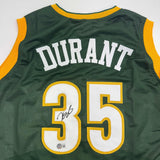 Autographed/Signed Kevin Durant Seattle Green Basketball Jersey Beckett BAS COA