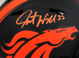 Javonte Williams Signed Denver Broncos Eclipse Speed Mini Helmet-Beckett W Holo