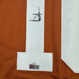 Framed Autographed/Signed Vince Young 35x39 Texas Orange Stat Jersey JSA COA