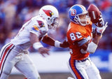 Vance Johnson Signed Denver Broncos Mini Helmet (Beckett) 1985 2nd Round Pick WR