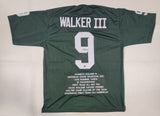 KENNETH WALKER III SIGNED COLLEGE STYLE CUSTOM XL STAT JERSEY BECKETT QR