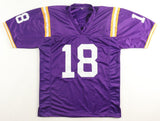 B J Ojulari Signed LSU Tigers Purple Jersey (JSA) Arizona Cardinals Linebacker