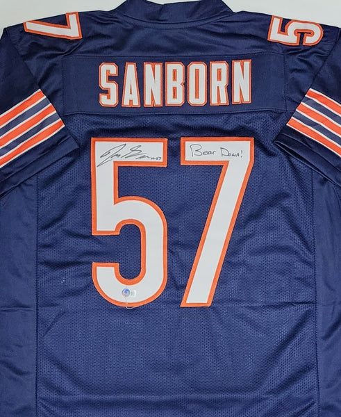 Chicago Bears Linebacker JACK SANBORN Signed Custom Replica Navy Jersey - BAS