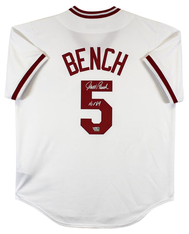 Reds Johnny Bench "HOF 89" Authentic Signed White Nike Jersey Fanatics