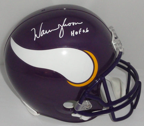 Vikings WARREN MOON Signed Full Size Throwback VSR Replica Helmet AUTO w/HOF BAS