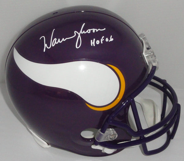 Vikings WARREN MOON Signed Full Size Throwback VSR Replica Helmet AUTO w/HOF BAS