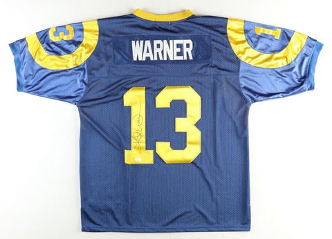 Kurt Warner Signed St. Louis Rams Mitchell & Ness 1999 Style Jersey (JSA) HOF QB