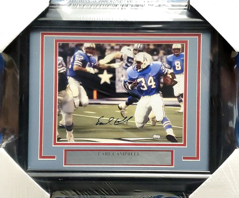 Earl Campbell Autographed Framed 8x10 Photo Houston Oilers MCS Holo #57139