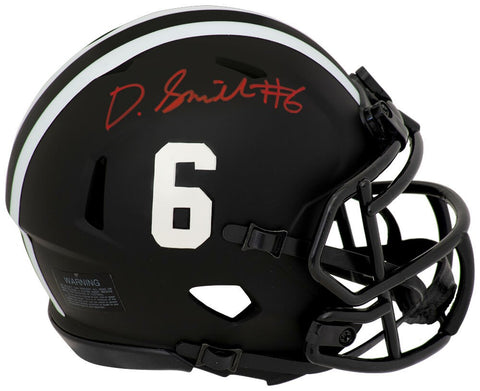 Devonta Smith Signed Alabama Eclipse Black Matte Riddell Mini Helmet - (SS COA)