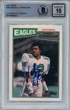 Randall Cunningham Signed 1987 Topps #296 Rookie Card Beckett 10 Slab 42912