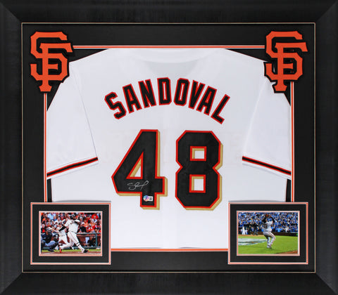 Pablo Sandoval Authentic Signed White Pro Style Framed Jersey BAS Witnessed