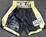 FLOYD MAYWEATHER JR. AUTOGRAPHED SIGNED BLACK BOXING TRUNKS JSA STOCK #178293
