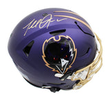 Terrell Suggs Signed Baltimore Speed Flex Authentic Alternate Purple Helmet