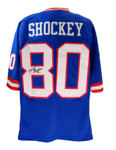 Jeremy Shockey Signed Blue/Red Custom Football Jersey New York Giants JSA 186587