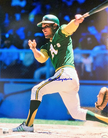 Oak Athletics WS Champ BERT CAMPANERIS Signed 16x20 Action photo #1 AUTO - JSA