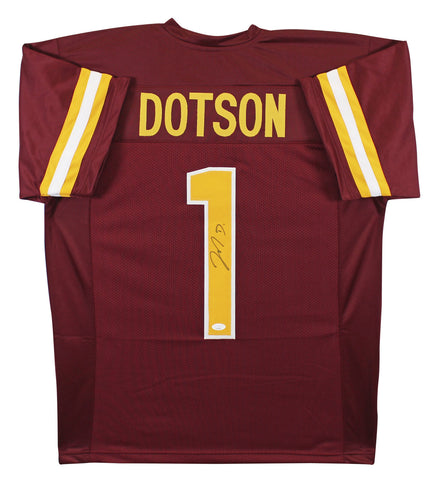 Jahan Dotson Authentic Signed Maroon Pro Style Jersey w/ Yellow #'s JSA
