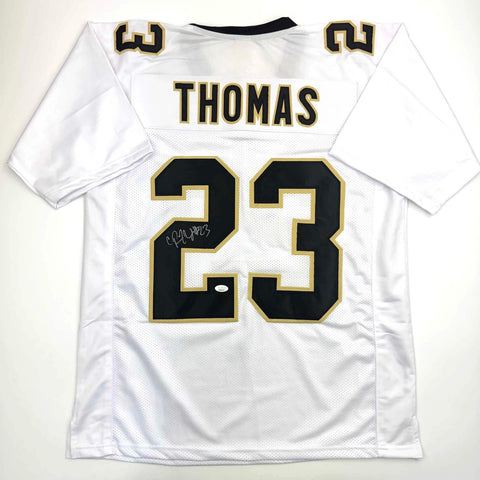Autographed/Signed Pierre Thomas New Orleans White Football Jersey JSA COA