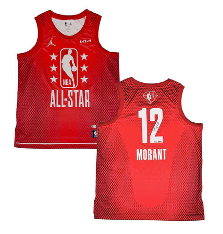 JA MORANT Autographed Memphis Grizzlies 2022 All Star Red Jersey PANINI LE 50