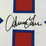 FRAMED Autographed/Signed IRVING FRYAR 33x42 New England Red Jersey JSA COA