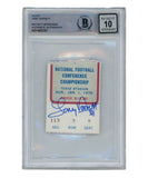 Tony Dorsett Signed 1/1/1978 NFC Championship Ticket Stub Beckett 39444