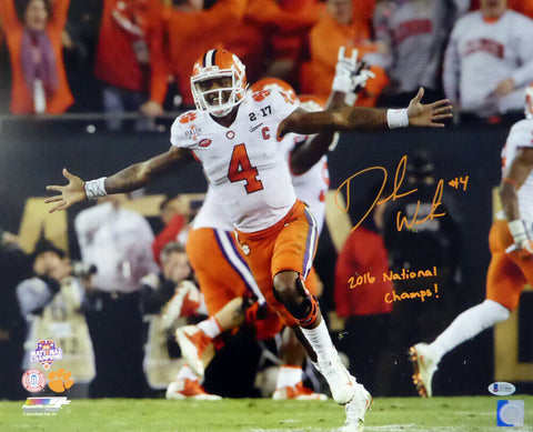 DESHAUN WATSON AUTOGRAPHED 16X20 PHOTO CLEMSON 2016 CHAMPS! BECKETT 117275