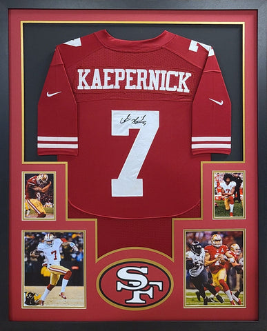 Colin Kaepernick Autographed Signed Framed San Francisco 49ers Reprinted Auto Jersey