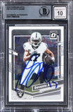 Raiders Davante Adams Signed 2023 Donruss Optic #96 Card Auto 10! BAS Slabbed