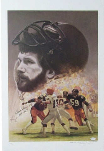 Jack Ham Signed Pittsburgh Steelers Sports Art Print HOF 1988 JSA 129727