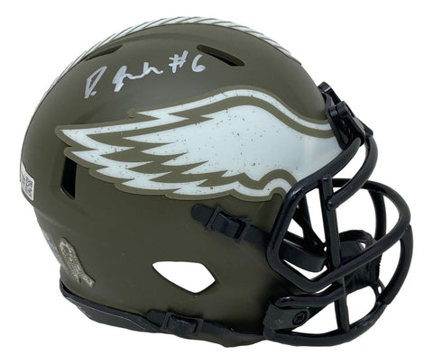 Devonta Smith Signed Philadelphia Eagles Salute To Service Mini Speed Helmet