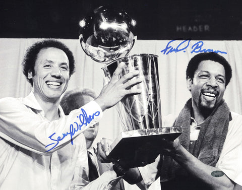 Lenny Wilkins & Downtown Freddie Brown Autographed 11x14 Photo MCS Holo 64108