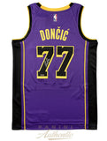 Luka Doncic Autographed Los Angeles Lakers Purple Nike Swingman Jersey Panini