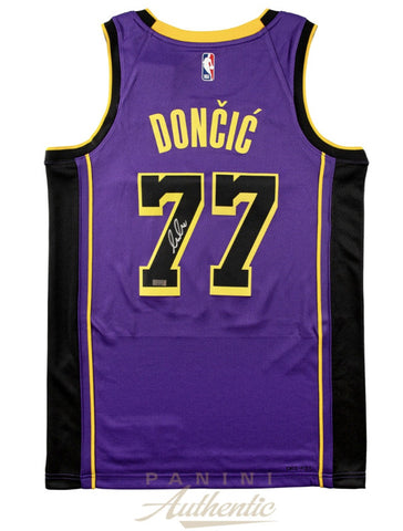 Luka Doncic Autographed Los Angeles Lakers Purple Nike Swingman Jersey Panini