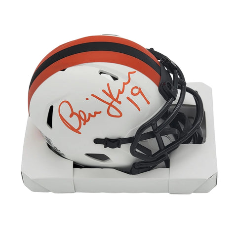 Bernie Kosar Signed Cleveland Browns Lunar Eclipse Mini Helmet Beckett Witnessed