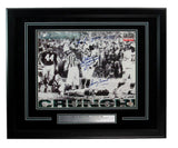 Chuck Bednarik Eagles "Knock Out" Signed 11x14 B/W Photo Framed PSA/DNA 194420