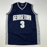 Autographed/Signed Allen Iverson Georgetown Blue College Jersey PSA/D