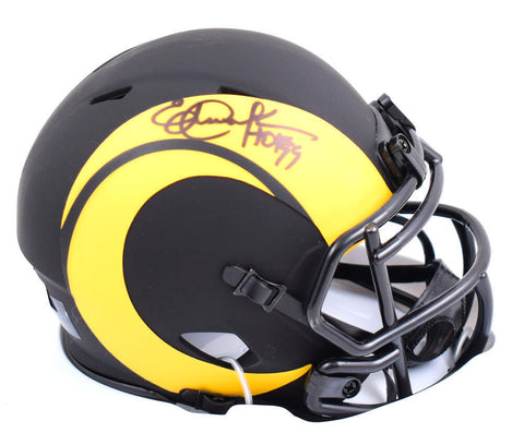 Eric Dickerson Signed Rams Eclipse Speed Mini Helmet w/ HOF- Beckett W Hologram
