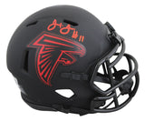 Falcons Julio Jones Signed Eclipse Speed Mini Helmet W/ Case BAS Witnessed