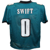 D'Andre Swift Autographed/Signed Blue Pro Style Jersey Beckett 42964