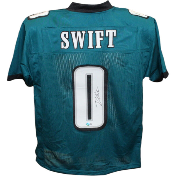 D'Andre Swift Autographed/Signed Blue Pro Style Jersey Beckett 42964