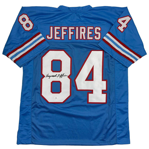 Autographed/Signed Haywood Jeffires Tennessee Retro Light Blue Jersey JSA COA