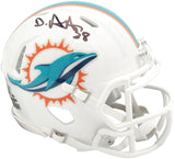 DE'VON ACHANE AUTOGRAPHED DOLPHINS WHITE MINI HELMET BECKETT WITNESS 235091