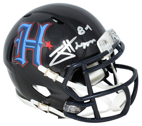 JAYDEN HIGGINS AUTOGRAPHED HOUSTON TEXANS H-TOWN SPEED MINI HELMET BECKETT