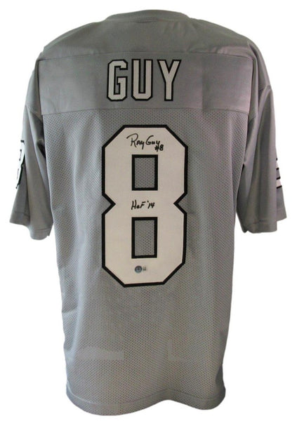 Ray Guy HOF Oakland Raiders Signed/Autographed Custom Grey Jersey Beckett 204082