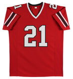 Deion Sanders Authentic Signed Red Pro Style Jersey Autographed BAS Witnessed