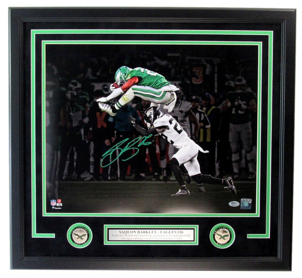 Saquon Barkley Philadelphia Eagles Autographed 16x20 Photo Framed PSA/DNA 204008