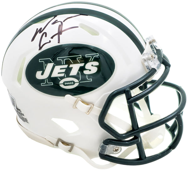 WAYNE CHREBET AUTOGRAPHED JETS WHITE 98-18 THROWBACK MINI HELMET BECKETT 223738